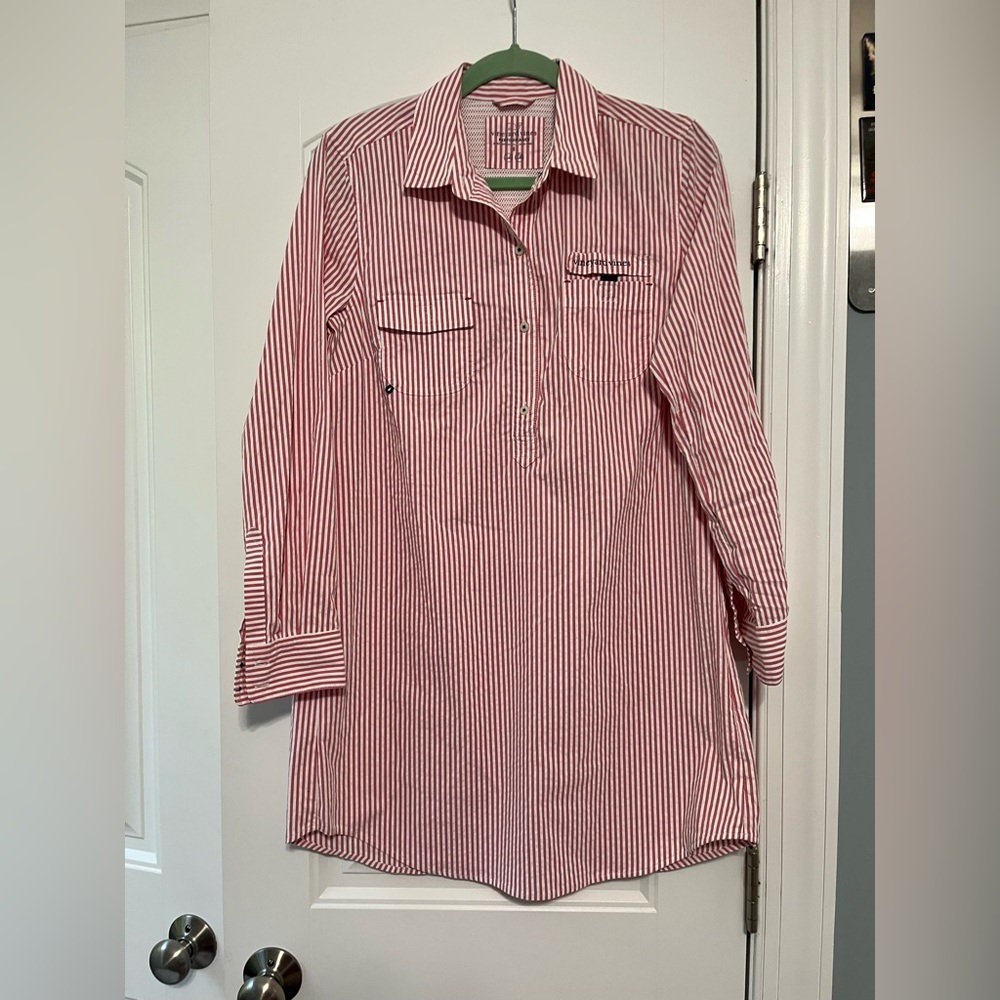 Vineyard Vines Red and White Striped Swim Coverup size 8